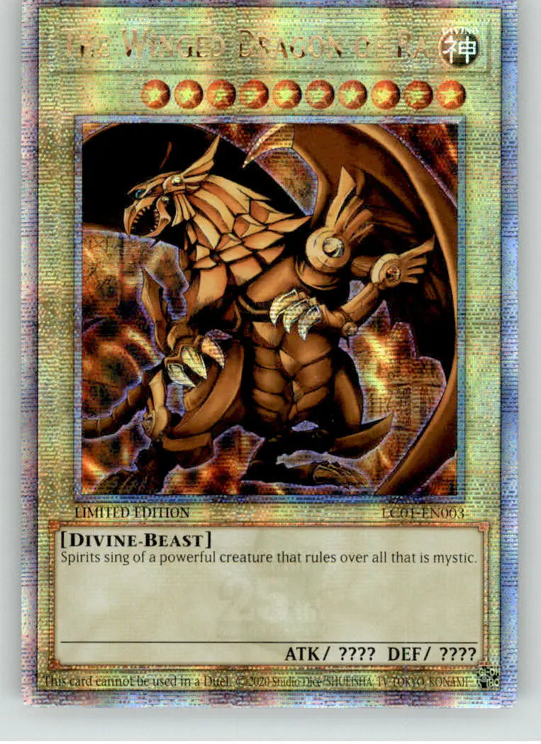 The Winged Dragon of Ra Quarter Century Secret Rare - LC01-EN003 - Limited NM - Yu-Gi-Oh! Card Single
