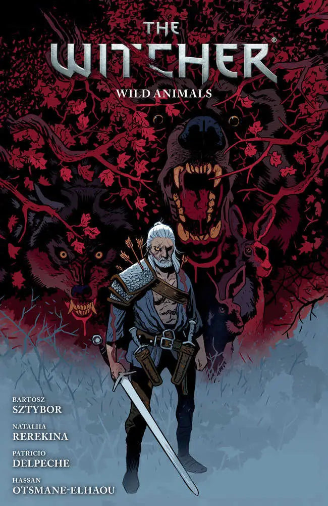 The Witcher Volume 8 Wild Animals comic book cover by Projekt Red showcasing wild animals