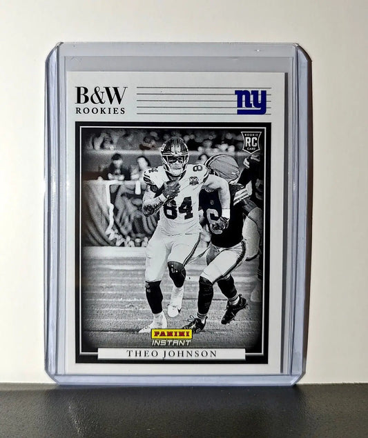 Theo Johnson 2024 Panini NFL #26 Black & White Rookies Card Giants 1 of 680