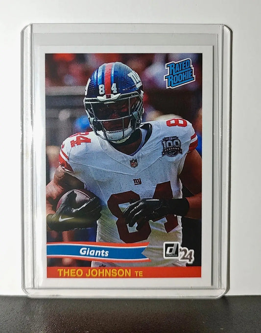 Theo Johnson Rookie 2024 Panini Rated Rookie Retro NFL #26 Card Giants 1 of 890 - Football Card Single