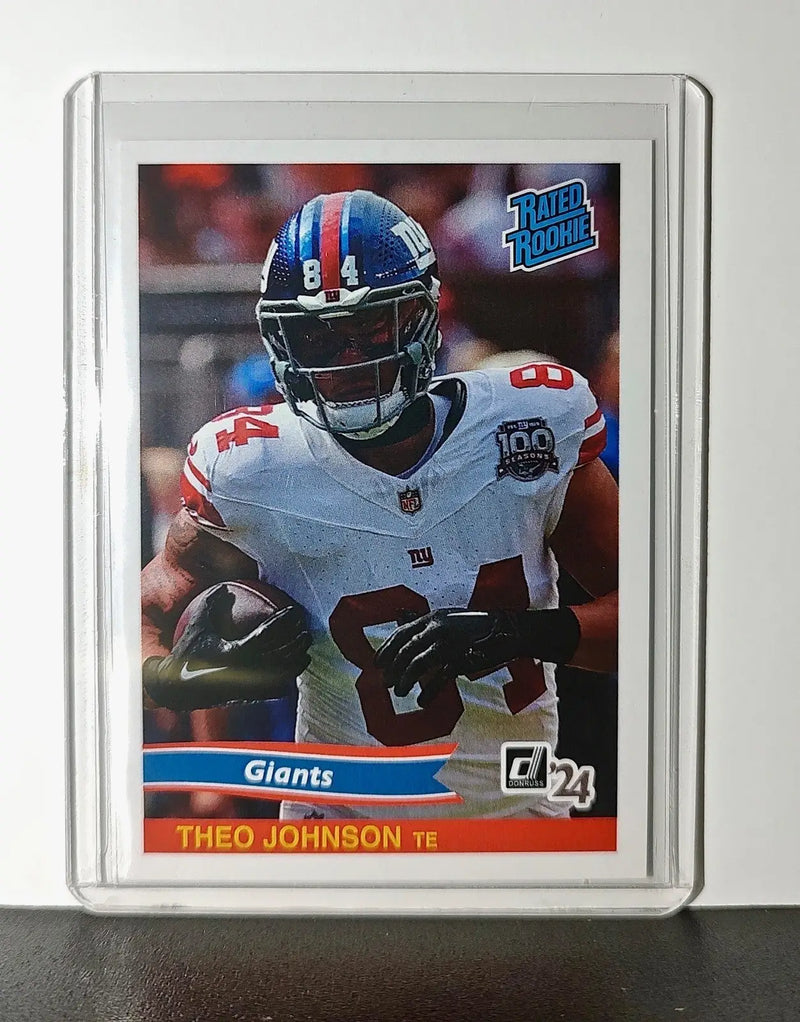 Theo Johnson Rookie 2024 Panini Rated Rookie Retro NFL #26 Card Giants 1 of 890