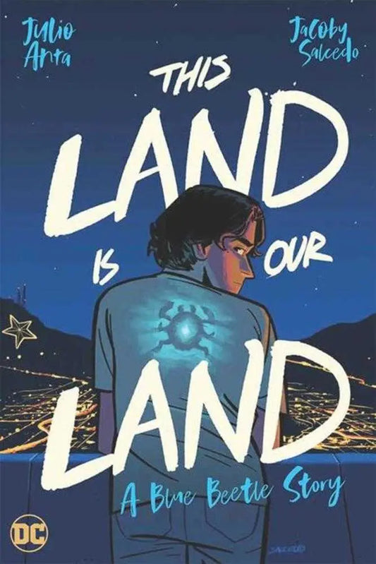 Comic book cover of This Land Is Our Land A Blue Beetle Story TPB featuring Blue Beetle make matters worse
