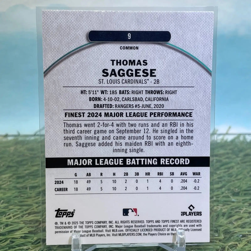 Thomas Saggese RC 2025 Topps Finest Baseball Common Magenta /350 - Baseball Card Single