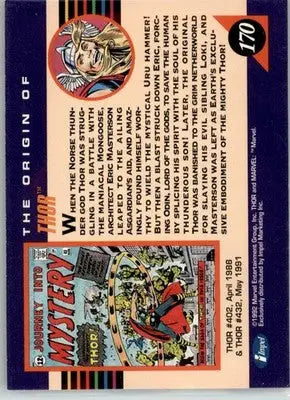 Thor - 1992 Impel Marvel Universe - NM - #170 - Marvel Card Single