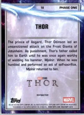 Thor - 2025 Topps Chrome Marvel Studios - #10 - Rainbow Refractor Non_sport - Non-Sports Card Single