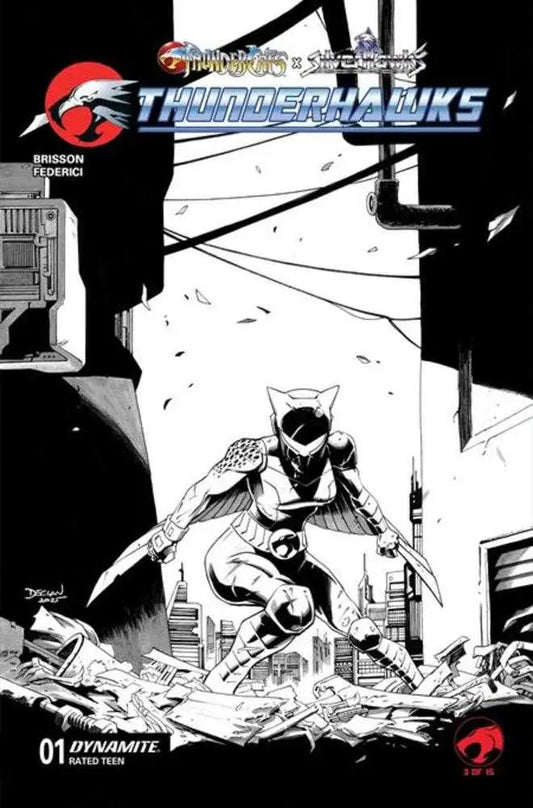 Thundercats X Silverhawks Thunderhawks #1 Cover I 1 in 10 Declan Shalvey Line Art Variant - Back Issues
