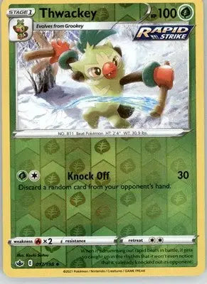 Thwackey - Chilling Reign - 017/198 - Reverse Holo LP Pokemon