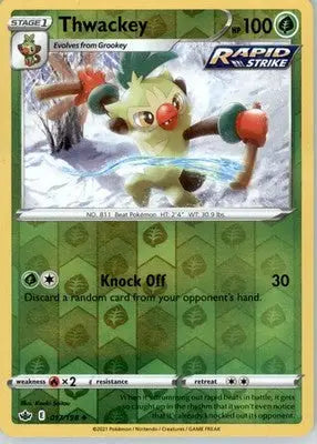 Thwackey - SWSH06: Chilling Reign - Reverse Holo LP - #017/198 - Pokémon Card Single