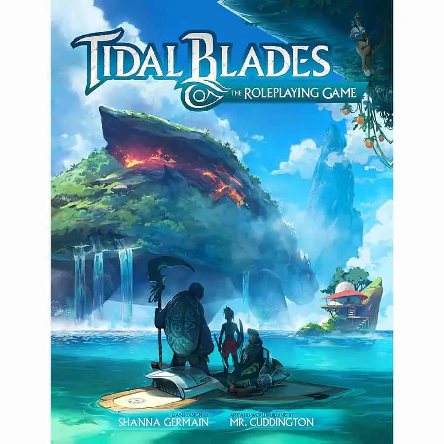 Cover art for Tidal Blades roleplaying game set in a floating city