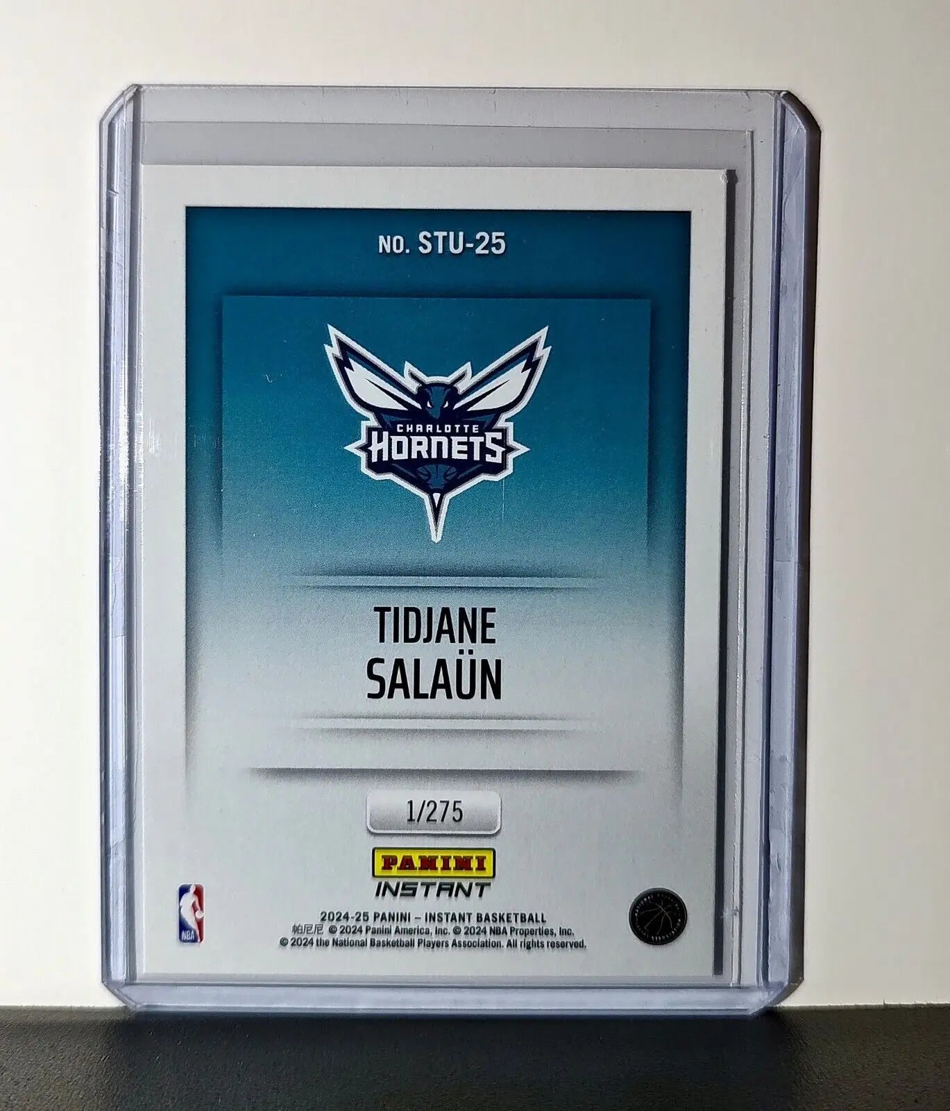 Tidjane Salaun 2024-25 Panini NBA Studio #25 Rookie Card Charlotte Hornets 1/275 - Basketball Card Single