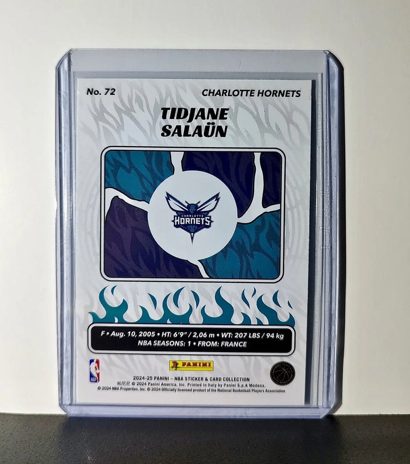 Tidjane Salaun Rookie 2024-25 Panini NBA #72 Sticker Card Charlotte Hornets