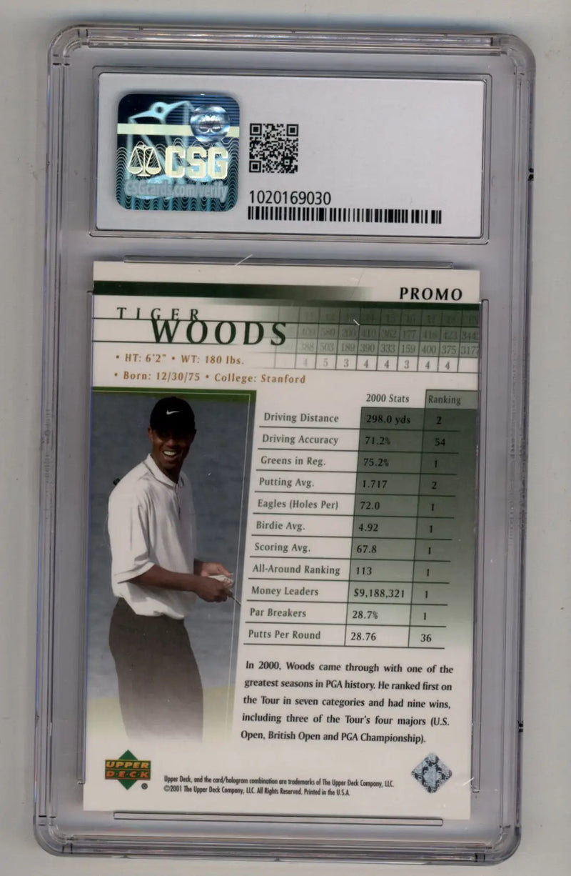 Tiger Woods 2001 Upper Deck Promo CSG 9.5 Gem Mint - Other