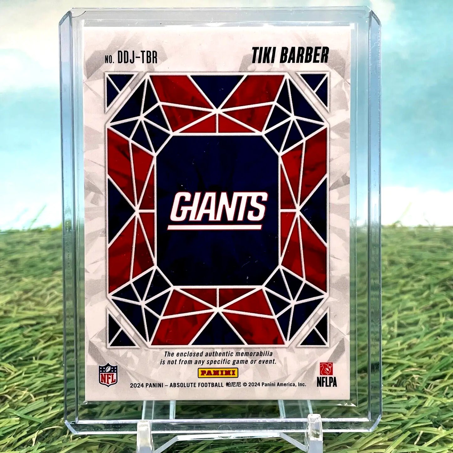 Tiki Barber Draft Diamonds 2024 Absolute Football Patch card for collectors