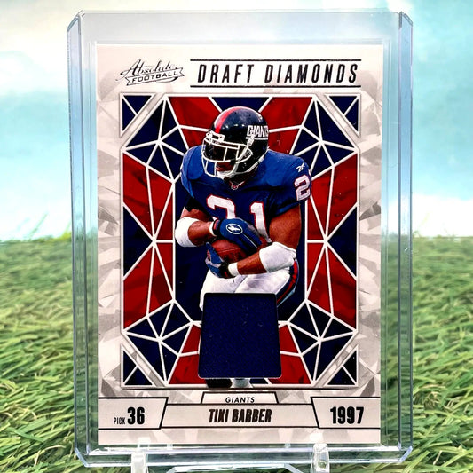 Tiki Barber Draft Diamonds 2024 Absolute Football Patch collectible card
