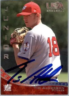 Tim Alderson - 2006-07 USA Baseball Box Set - #42 - AUTO Baseball - Baseball Card Single