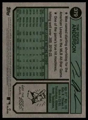 Tim Anderson 2023 Topps Heritage #379 Chicago White Sox - Baseball Card Single