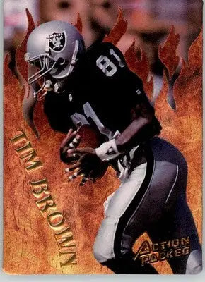 Tim Brown - 1994 Action Packed - #R6 - Catching Fire Football - Football Card Single