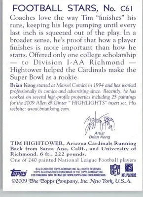 Tim Hightower - 2009 Topps National Chicle - #C61 - Football - Football Card Single