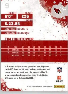 Tim Hightower - 2010 Score - #9 - Football - Football Card Single