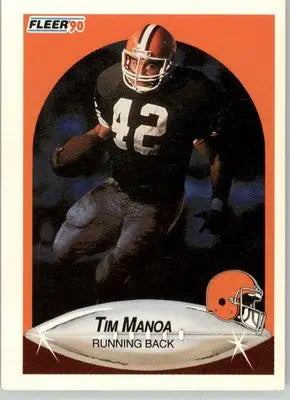 Tim Manoa - 1990 Fleer - #53a - AFC Logo Left-shifted RC - Football Card Single