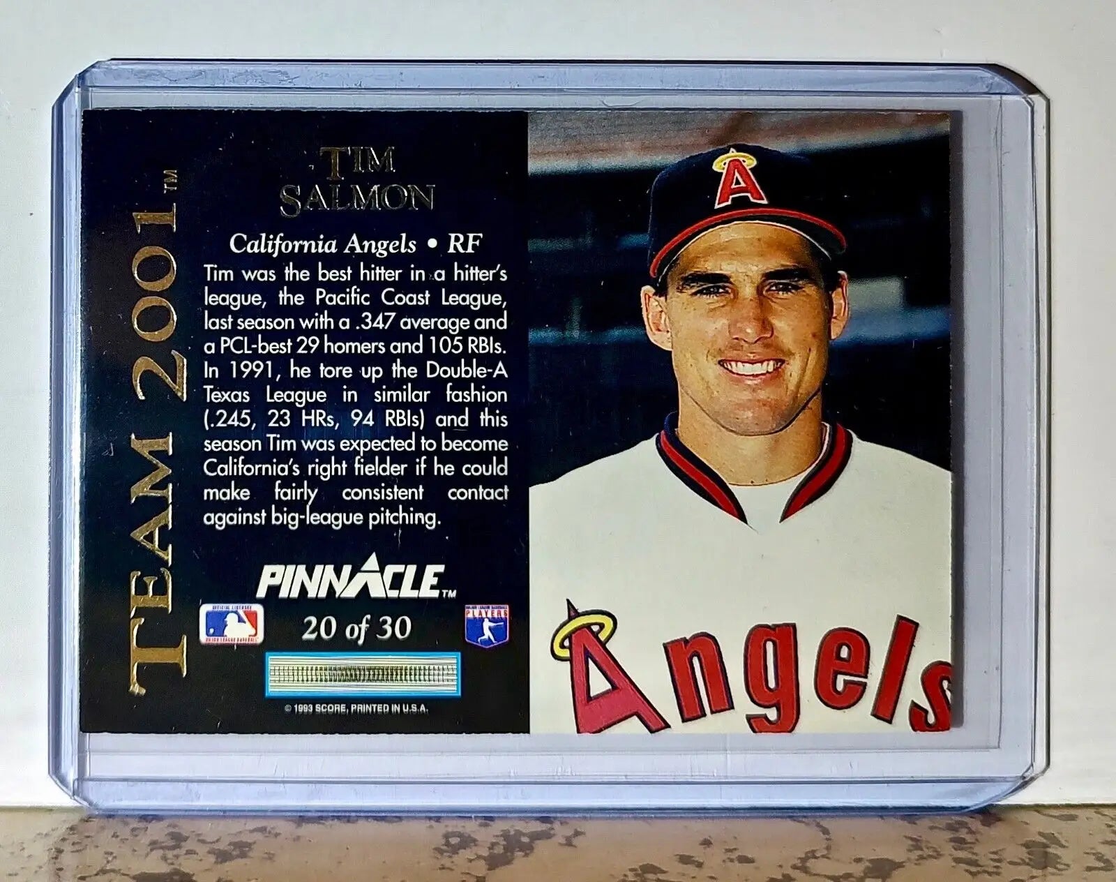 Tim Salmon 2001 Pinnacle Team 2001 MLB #20 Baseball Card California Angels