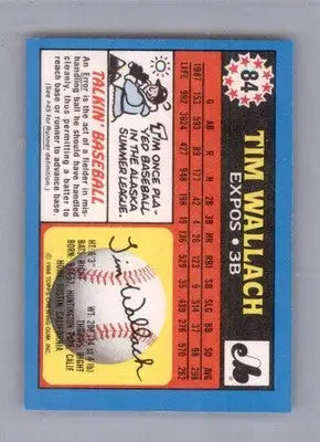 Tim Wallach - 1988 Topps UK Minis - #84 - Baseball - Baseball Card Single