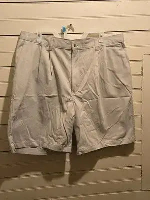 Timber Creek Shorts Mens 38 Khaki 100% Cotton Pleated Front Casual Chino Welt - Apparel