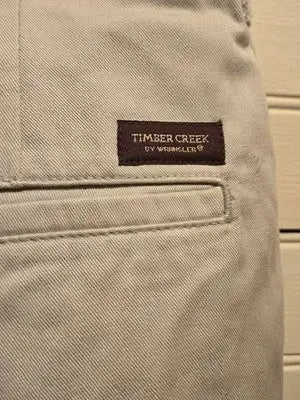 Timber Creek Shorts Mens 38 Khaki 100% Cotton Pleated Front Casual Chino Welt - Apparel