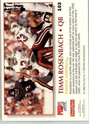 Timm Rosenbach - 1992 Pro Set Power - #103 - Football - Football Card Single