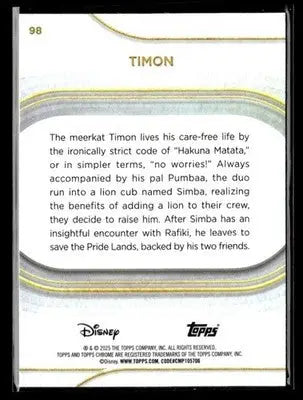 🌟 Timon, 2025 Topps Chrome Disney #98 🌟