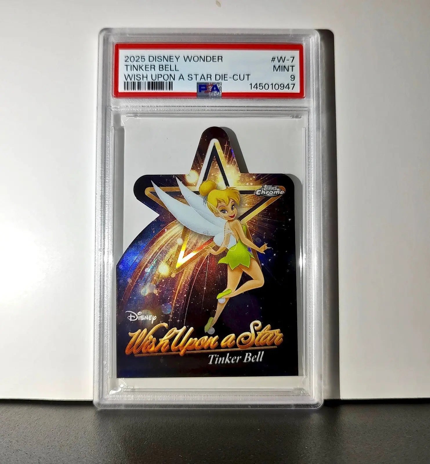 Tinker Bell 2025 Topps Chrome Disney #W-7 Wish Upon A Star Die Cut PSA 9 - Non-Sports Card Single