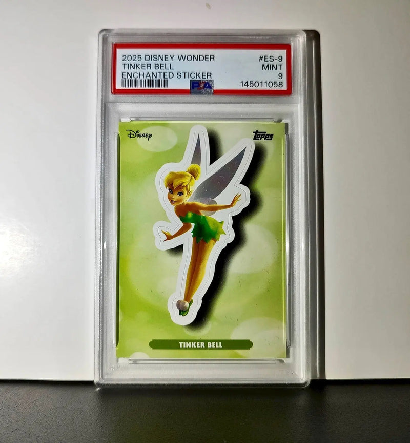 Tinker Bell 2025 Topps Disney #ES-9 Enchanted Sticker Card Peter Pan PSA 9 MT