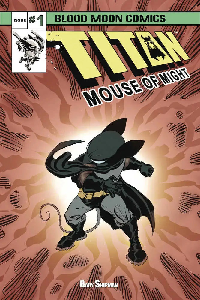 Comic book cover of Titan Mouse Of Might #1 showcasing a mouse superhero in costume