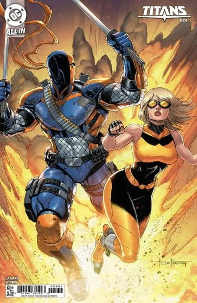 Comic book cover C Tyler Kirkham Card Stock Variant for Titans #24 featuring dynamic art