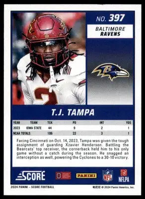 TJ Tampa Rookie 2024 Score #397 Baltimore Ravens - Football Card Single
