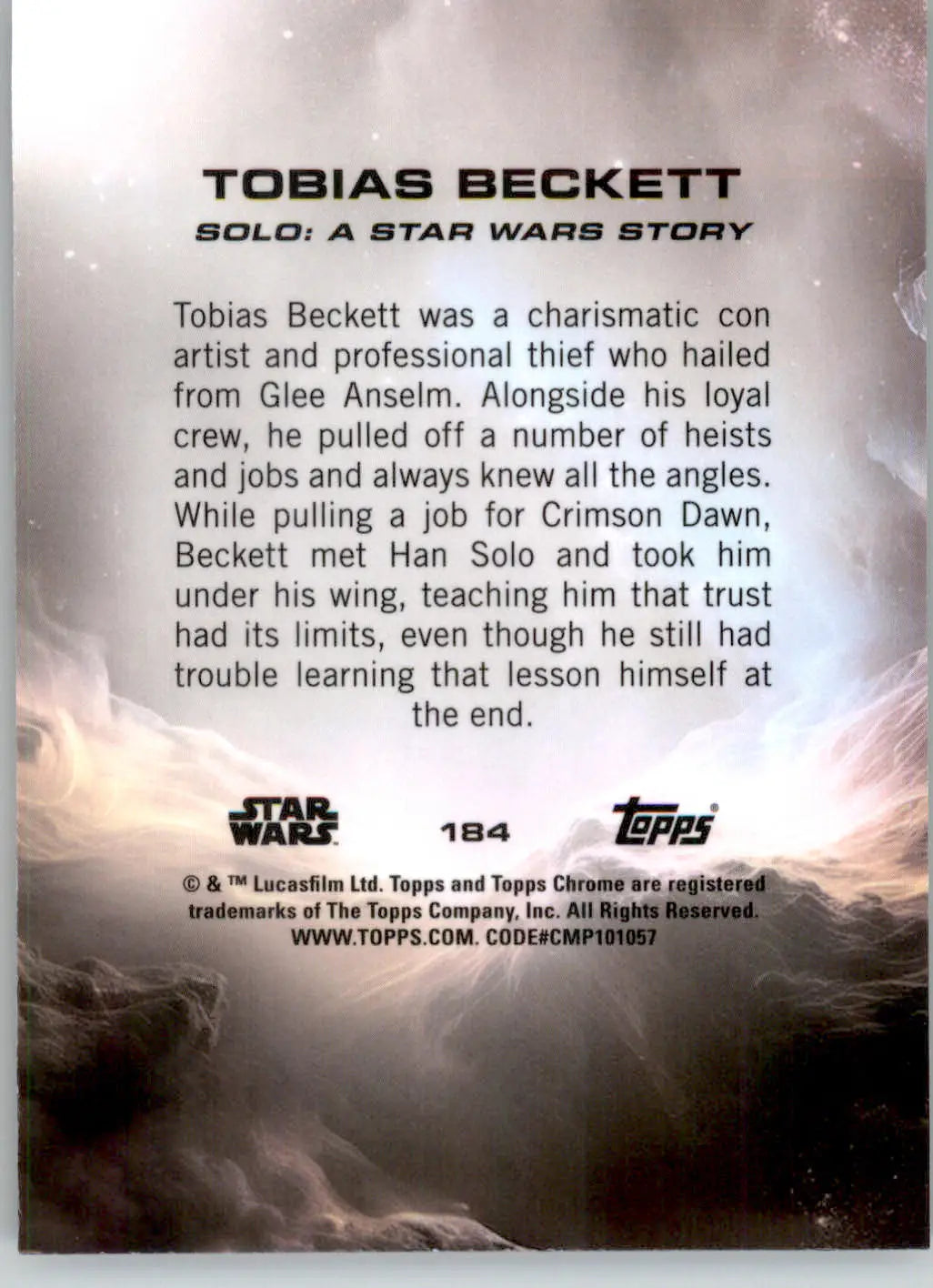 Tobias Beckett - 2025 Topps Chrome Star Wars Sapphire - #184 - Non_sport - Star Wars Card Single