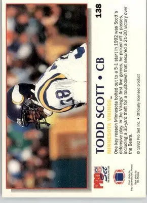 Todd Scott - 1992 Pro Set Power - #138 - Football - Football Card Single