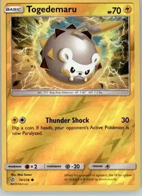 Togedemaru - Cosmic Eclipse - 74/236 - Reverse Holo LP Pokemon - Pokémon Card Single