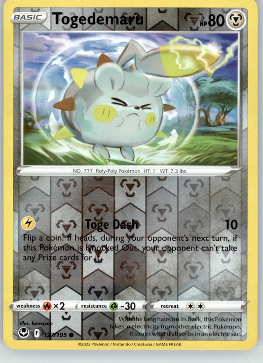 Togedemaru - Silver Tempest - 127/195 - Reverse Holo LP Pokemon