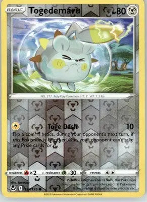 Togedemaru - Silver Tempest - 127/195 - Reverse Holo LP Pokemon - Pokémon Card Single