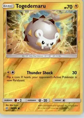 Togedemaru - SM - Cosmic Eclipse - Reverse Holo LP - #74/236 - Pokémon Card Single