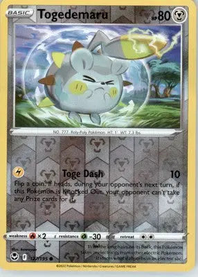 Togedemaru - SWSH12: Silver Tempest - Reverse Holo LP - #127/195 - Pokémon Card Single