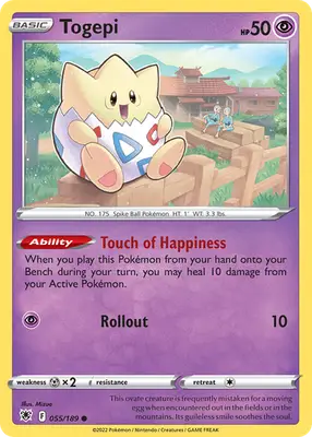 Togepi - Astral Radiance - 055/189 - Reverse Holo LP Pokemon - Pokémon Card Single
