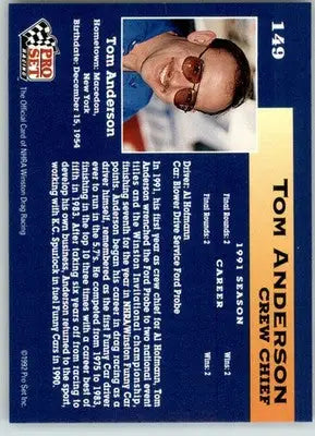 Tom Anderson - 1992 Pro Set NHRA - #149 - Racing - Racing Card Single