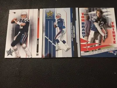 Tom Brady - 3 card lot. Topps/Target 2003; Leaf Stars 2003 2006. NRMT+ - Football Card Single