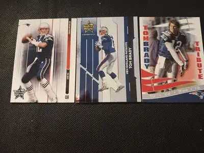 Tom Brady - 3 card lot. Topps/Target 2003; Leaf Stars 2003 2006. NRMT+ - Football Card Single