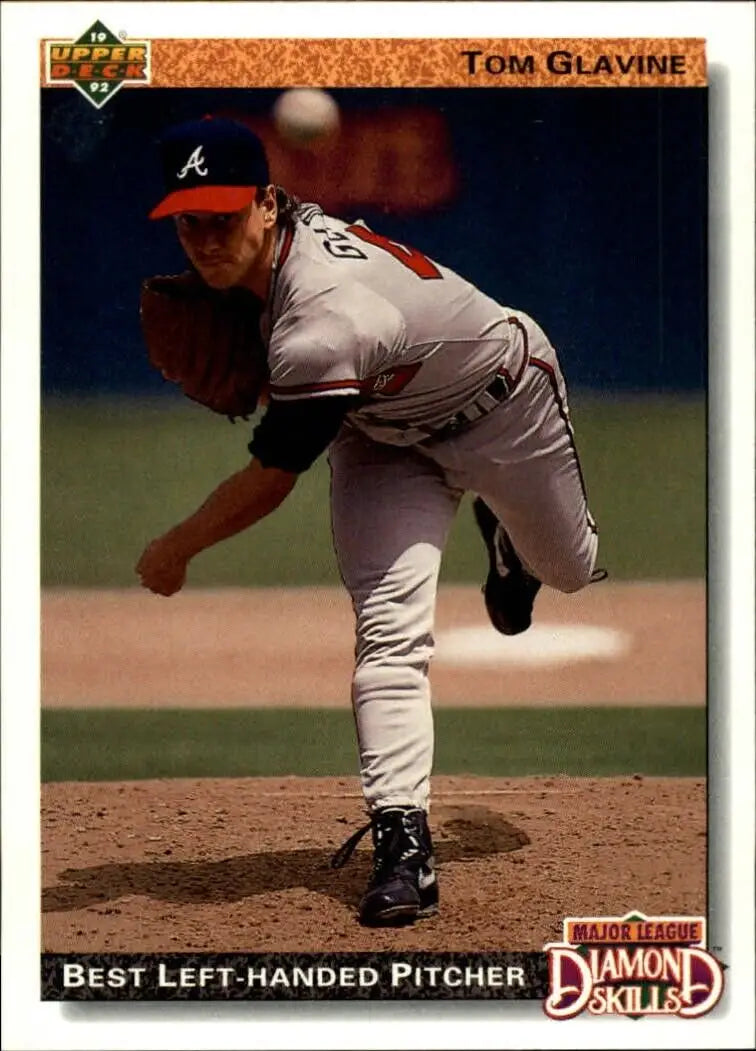 Tom Glavine 1992 Upper Deck MLB #713 Diamond Skills Baseball Card Atlanta Braves - Baseball Card Single