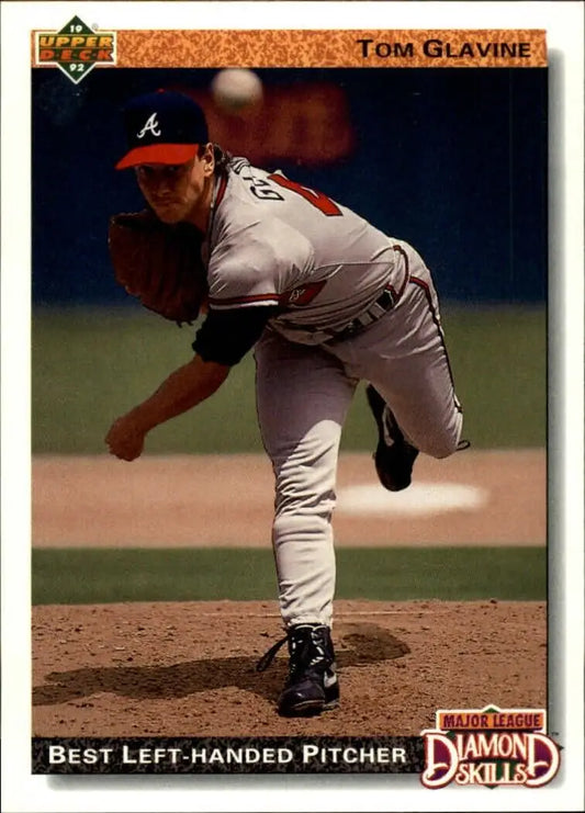 Tom Glavine 1992 Upper Deck MLB #713 Diamond Skills Baseball Card Atlanta Braves - Baseball Card Single
