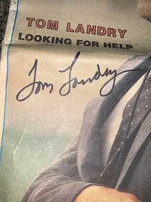 Tom Landry Signed Dallas Cowboys Weekly Magazine December 27 1986 JSA Auto