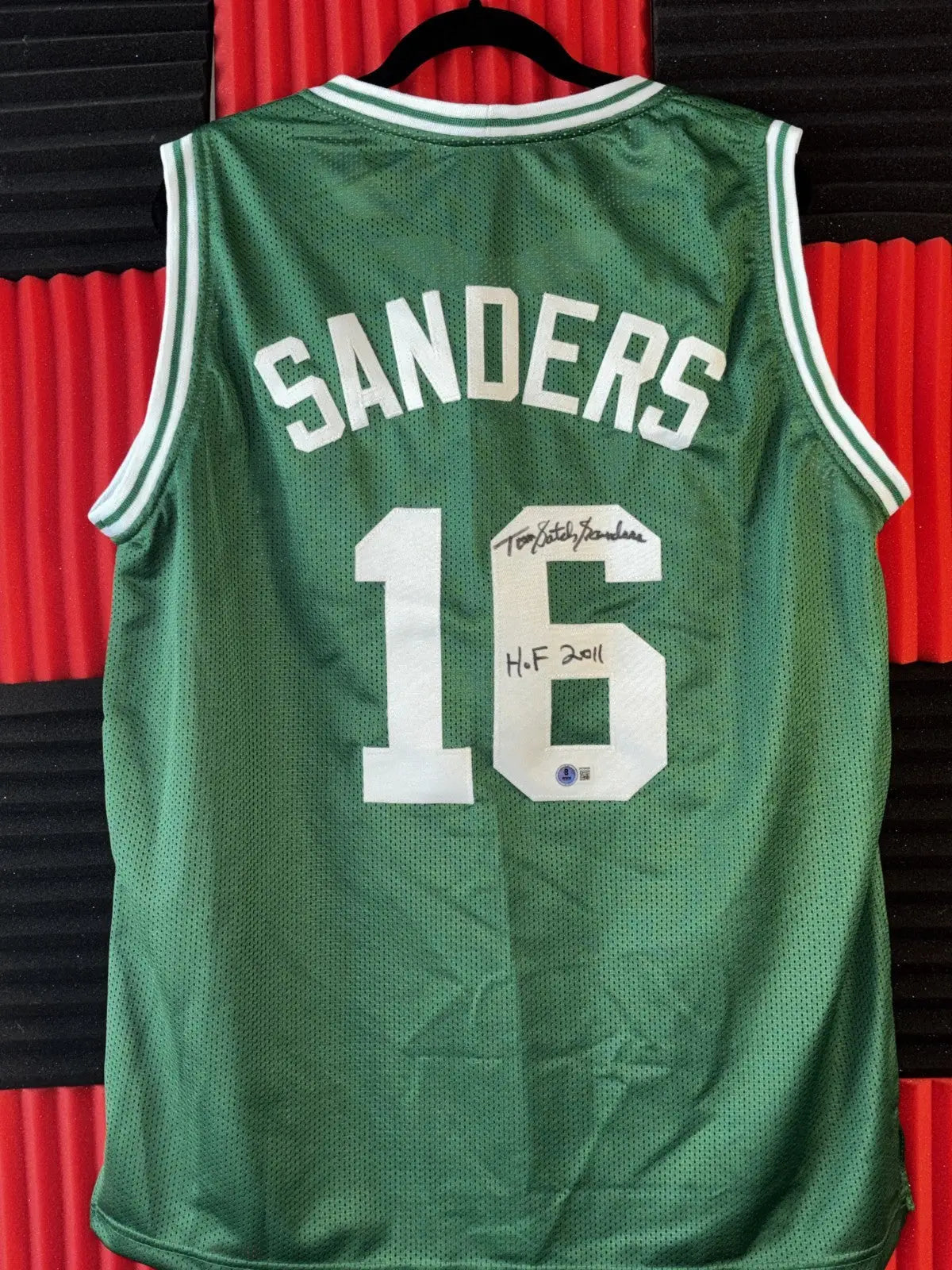 Tom Satch Sanders Boston Celtics Signed Custom Jersey HOF 2011 Inscribed BAS COA - Sports Memorabilia
